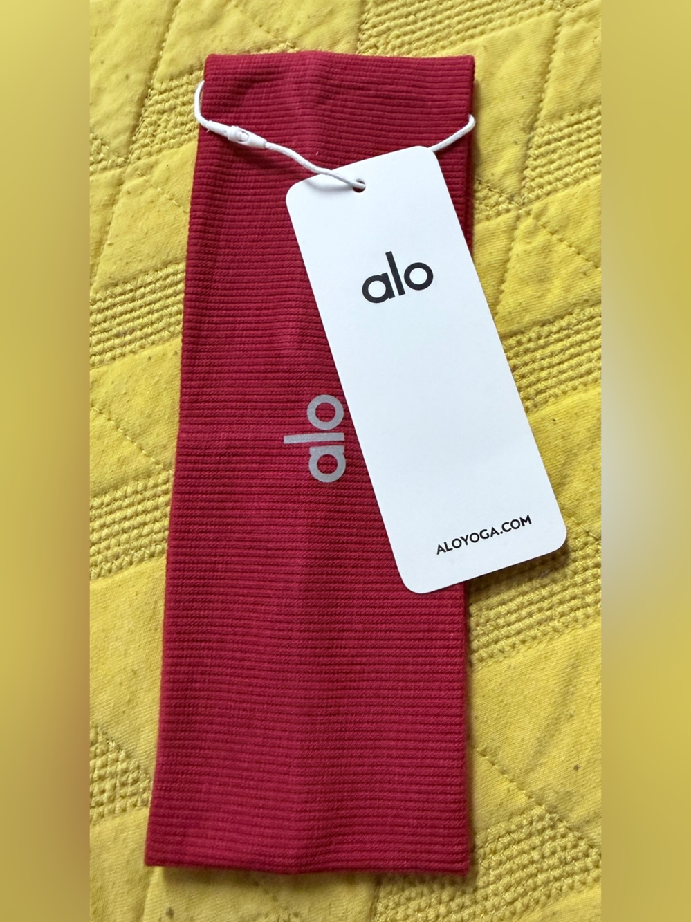 ALO Yoga Ribbed Headband in Deep Red